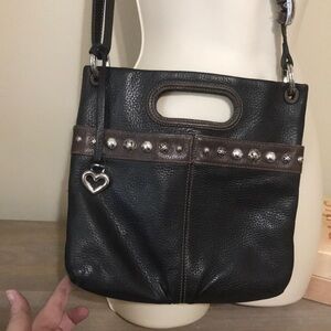 🖤 Brighton 🖤…Women’s Leather Black/Brown Purse with Studs on front!
